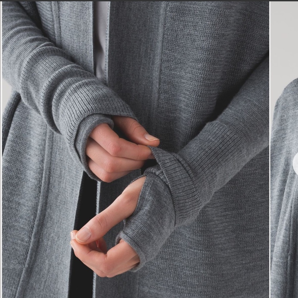 Lululemon sit in lotus wrap - size 8 - merino wool - gray - Picture 11 of 15